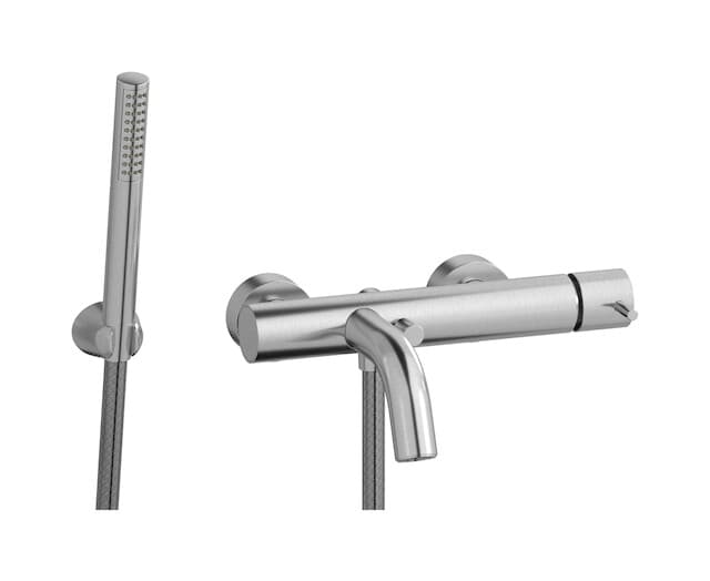 IB Rubinetterie MilanoTorino – Μπαταρία Μπανιέρας Τοίχου – Brushed Nickel (MT250SS)