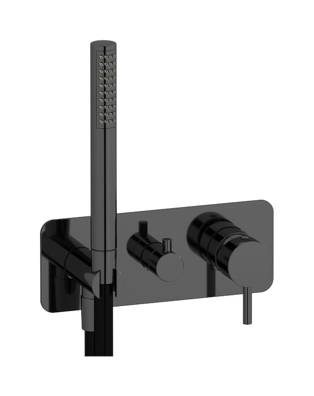 IB Rubinetterie MilanoTorino – Μπαταρία Νιπτήρα Τοίχου – Black Chrome (MT314CF)