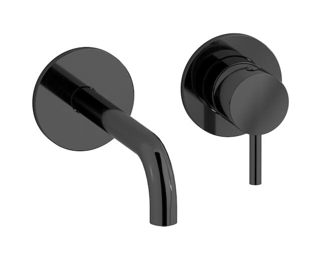 IB Rubinetterie MilanoTorino – Μπαταρία Νιπτήρα Τοίχου – Black Chrome (MT406CF)