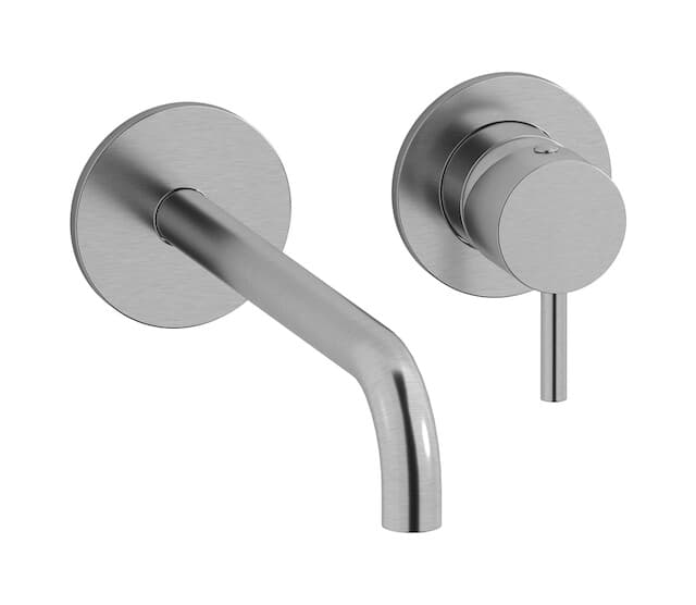 IB Rubinetterie MilanoTorino – Μπαταρία Νιπτήρα Τοίχου – Brushed Nickel (MT407SS)