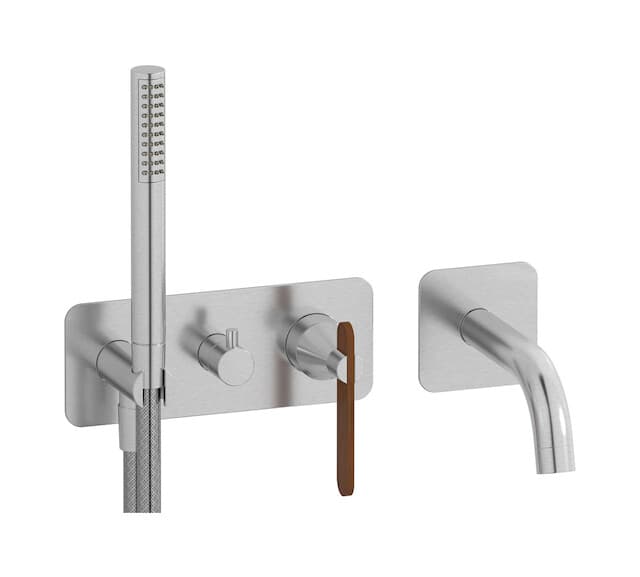 IB Rubinetterie Soho – Μπαταρία Μπανιέρας Τοίχου – Brushed Nickel (OL398SS)