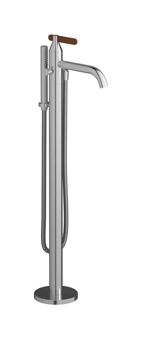 IB Rubinetterie Soho – Μπαταρία Μπανιέρας Δαπέδου – Brushed Nickel (OL399SS)