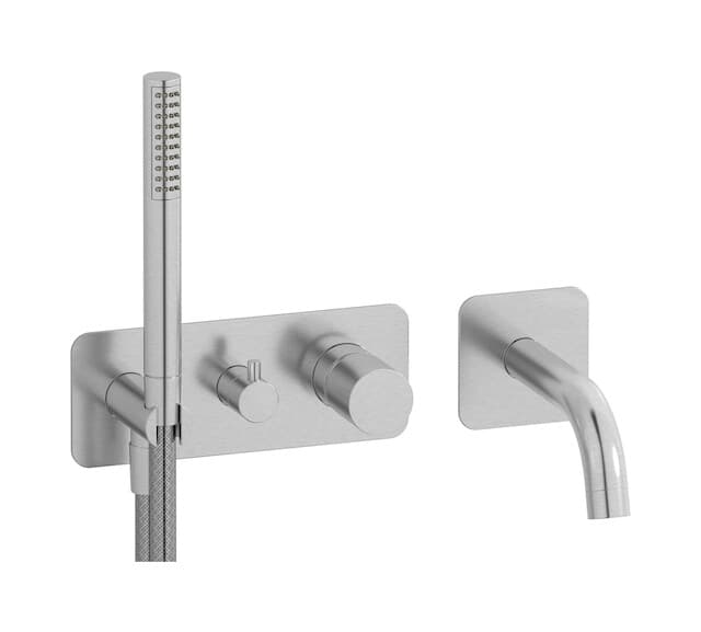 IB Rubinetterie Brera – Μπαταρία Μπανιέρας Τοίχου – Brushed Nickel (RR398SS)