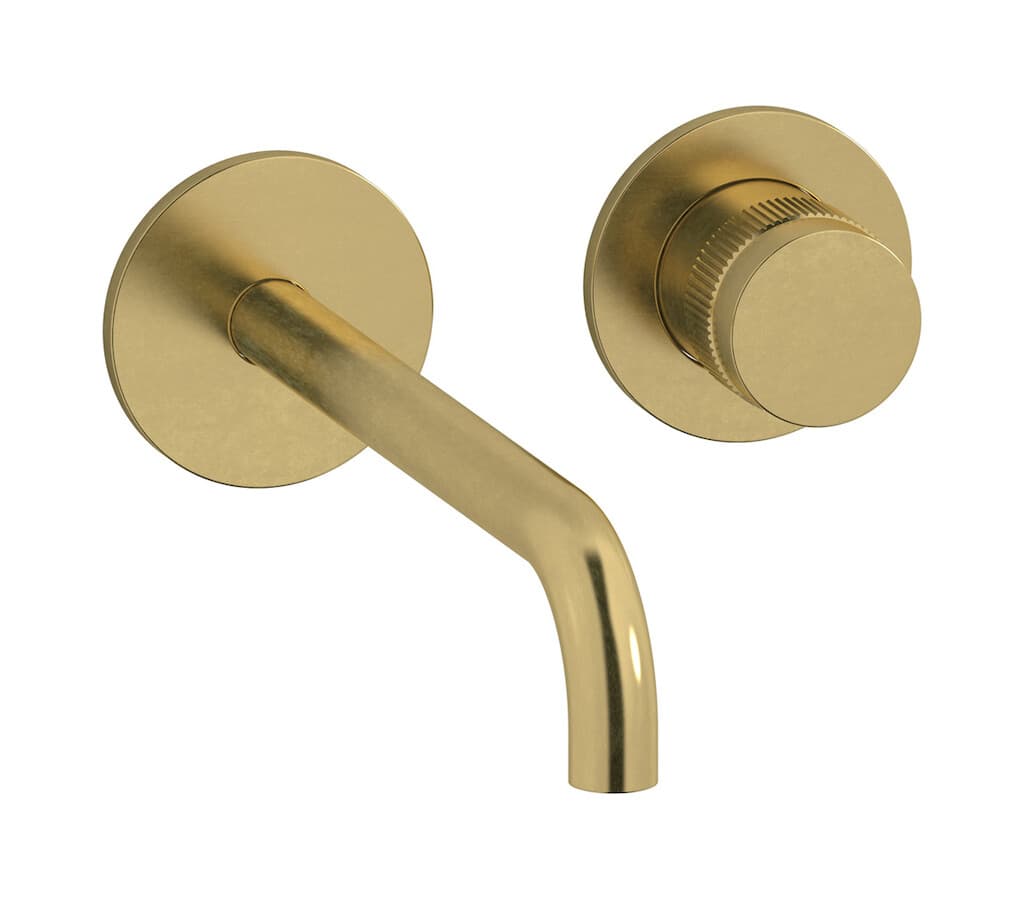 IB Rubinetterie Reflex – Μπαταρία Νιπτήρα Τοίχου – Natural Brass (RX407ON)
