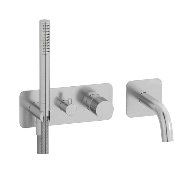 IB Rubinetterie Vinile – Μπαταρία Μπανιέρας Τοίχου – Brushed Nickel (VN398SS)