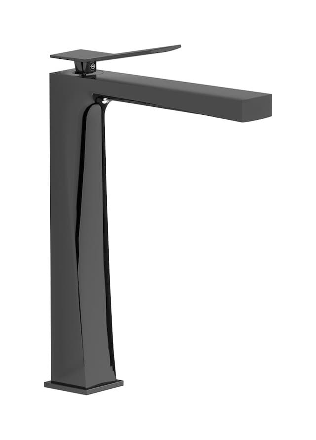 IB Rubinetterie Wave – Μπαταρία Νιπτήρα Ψηλή – Black Chrome (WA202CF)