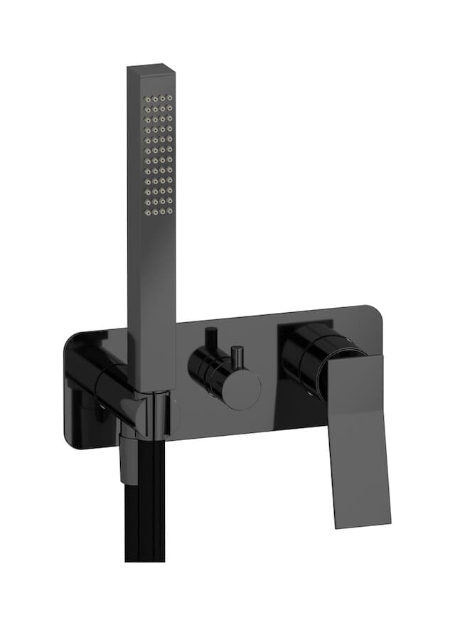 IB Rubinetterie Wave – Μπαταρία Νιπτήρα Τοίχου – Black Chrome (WA313CF)