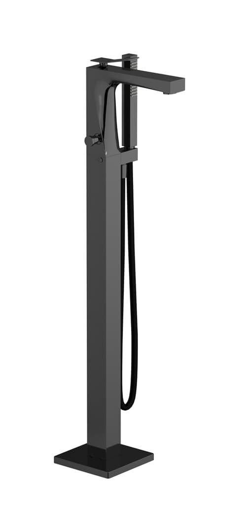 IB Rubinetterie Wave – Μπαταρία Μπανιέρας Δαπέδου – Black Chrome (WA399CF)