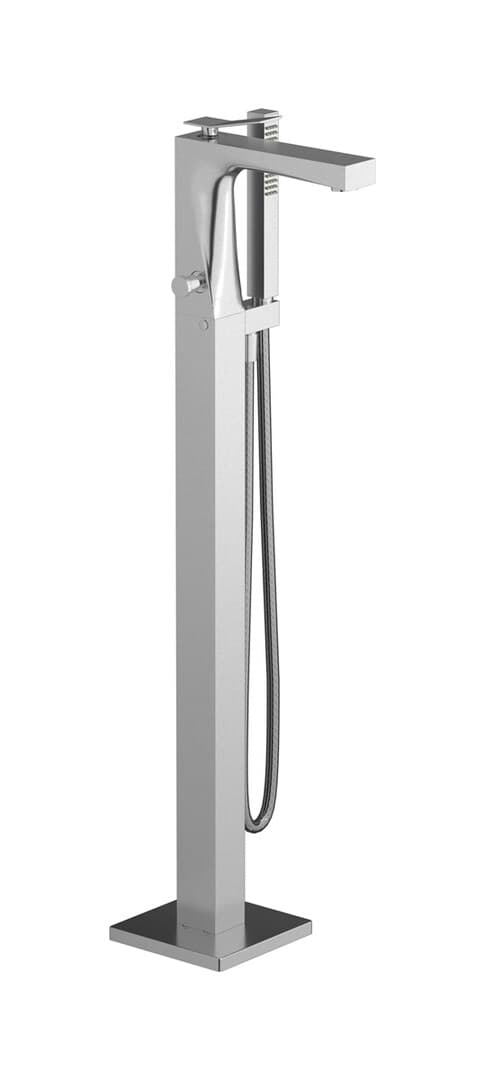 IB Rubinetterie Wave – Μπαταρία Μπανιέρας Δαπέδου – Brushed Nickel (WA399SS)