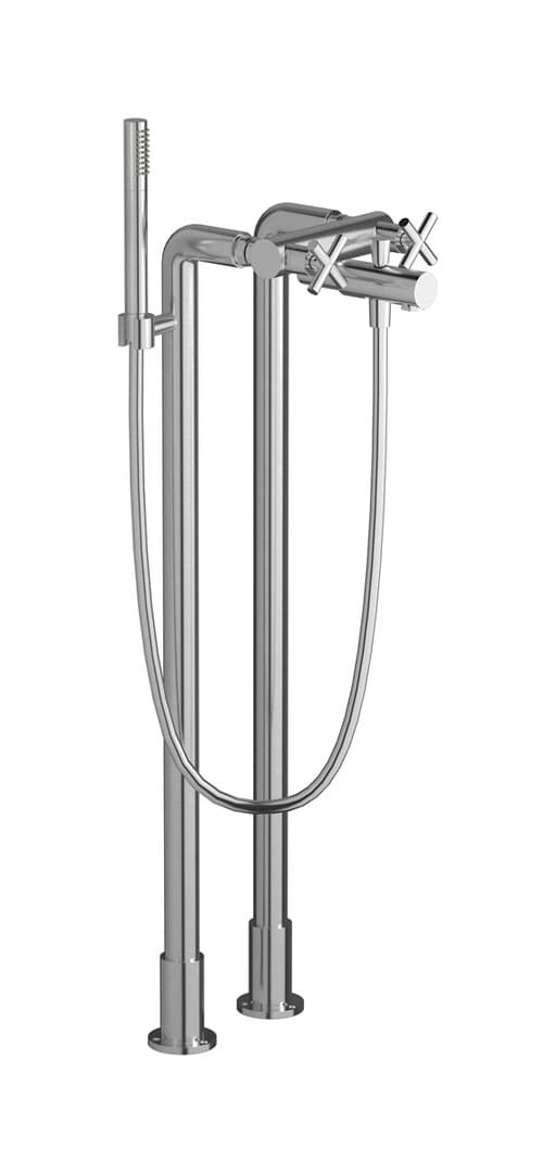 IB Rubinetterie Wow – Μπαταρία Μπανιέρας Δαπέδου – Brushed Nickel (WO700SS)