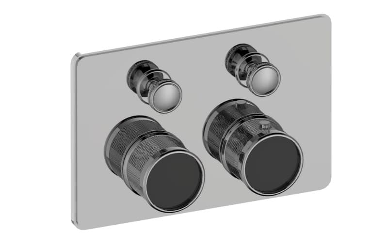 Graff RIVA – Trim Εντοιχισμού Ντους – Traditional 2-button Diamond Knurl Compact (E-18012CCD-T)