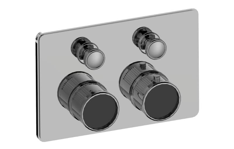 Graff RIVA – Trim Εντοιχισμού Ντους – Traditional 2-button Fluted Knurl Compact (E-18012CCF-T)