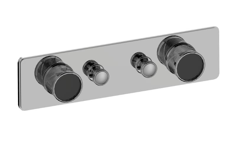 Graff RIVA – Trim Εντοιχισμού Ντους – Traditional 2-button Split Knob Oblique Knurl Horizontal (E-18012HADQ-T)