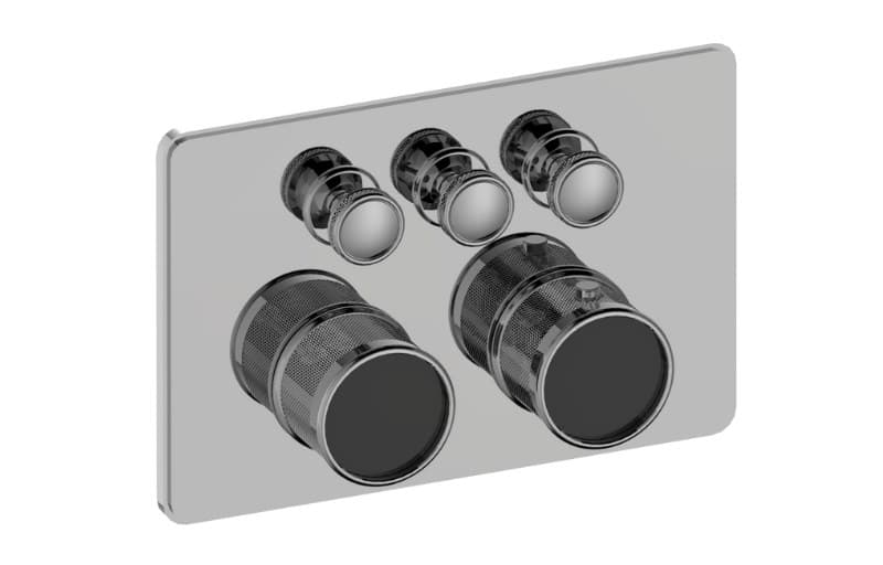 Graff RIVA – Trim Εντοιχισμού Ντους – Traditional 3-button Diamond Knurl Compact (E-18013CCD-T)