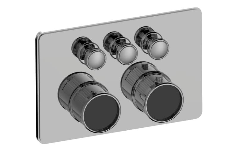 Graff RIVA – Trim Εντοιχισμού Ντους – Traditional 3-button Fluted Knurl Compact (E-18013CCF-T)
