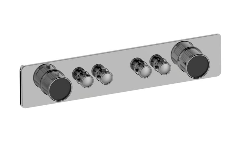 Graff RIVA – Trim Εντοιχισμού Ντους – Traditional 4-button Split Knob Fluted Knurl Horizontal (E-18014HAF-T)