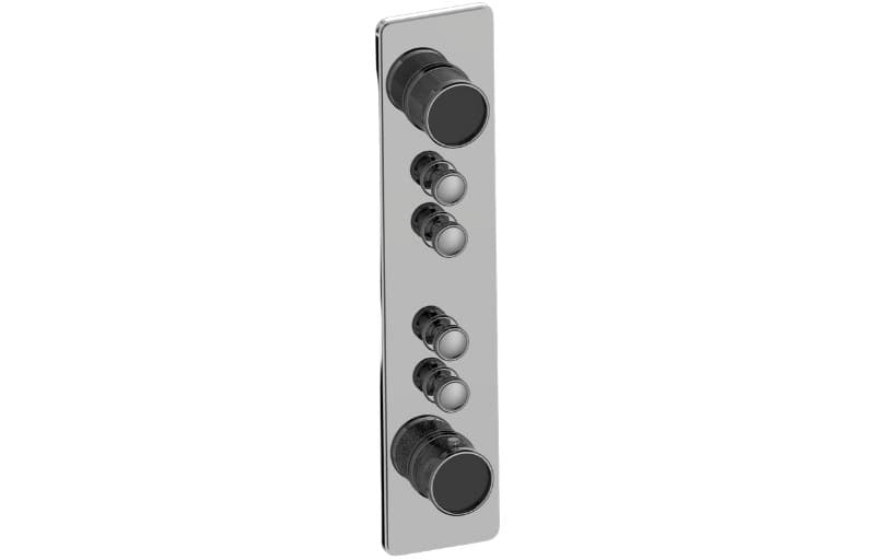 Graff RIVA – Trim Εντοιχισμού Ντους – Traditional 4-button Split Knob Diamond Knurl Vertical (E-18014VAD-T)