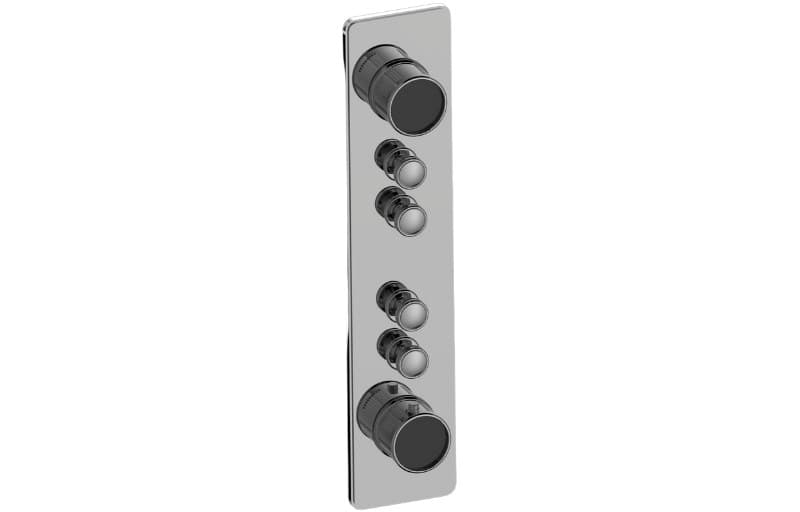 Graff RIVA – Trim Εντοιχισμού Ντους – Traditional 4-button Split Knob Fluted Knurl Vertical (E-18014VAF-T)