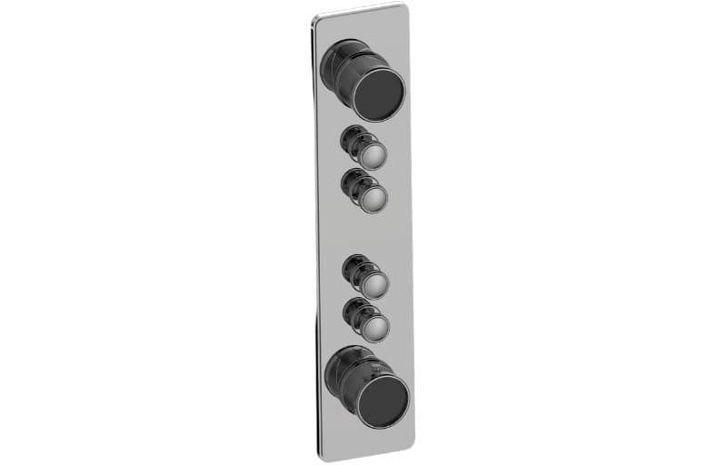 Graff RIVA – Trim Εντοιχισμού Ντους – Traditional 4-button Split Knob Oblique Knurl Vertical (E-18014VAQ-T)