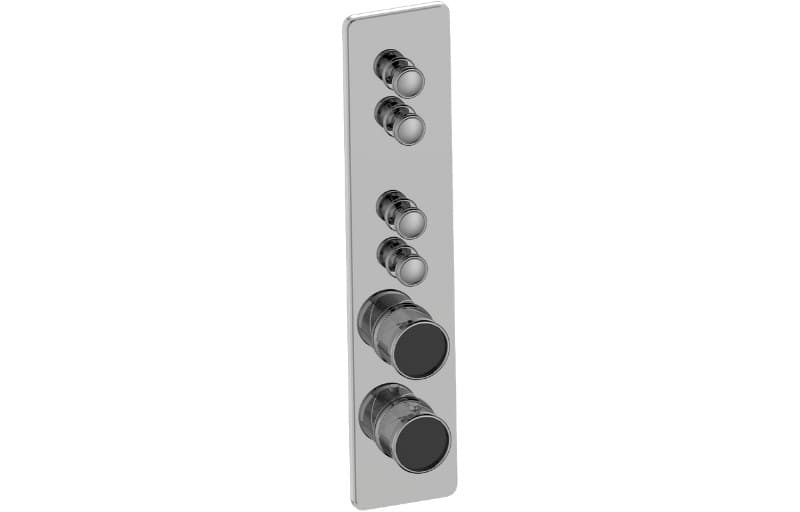 Graff RIVA – Trim Εντοιχισμού Ντους – Traditional 4-button Paired Knob Oblique Knurl Vertical (E-18014VBQ-T)