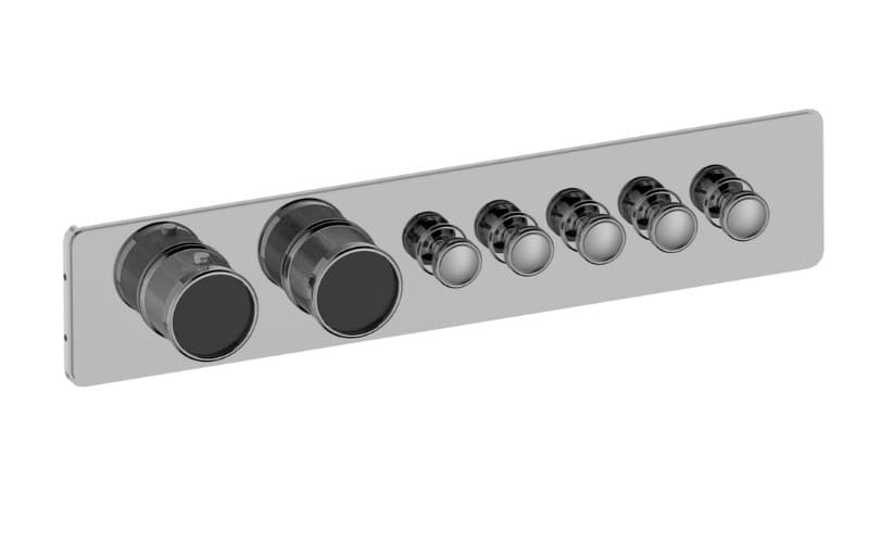 Graff RIVA – Trim Εντοιχισμού Ντους – Traditional 5-button Paired Knob Diamond Knurl Horizontal (E-18015HBD-T)