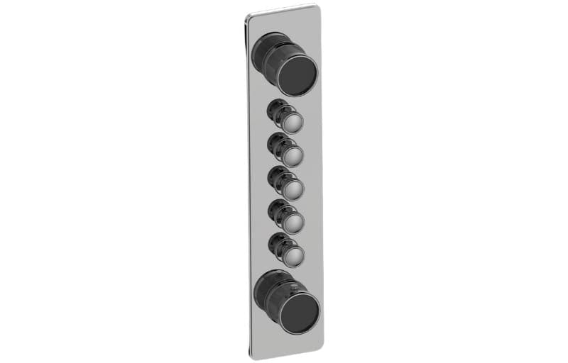 Graff RIVA – Trim Εντοιχισμού Ντους – Traditional 5-button Split Knob Diamond Knurl Vertical (E-18015VAD-T)