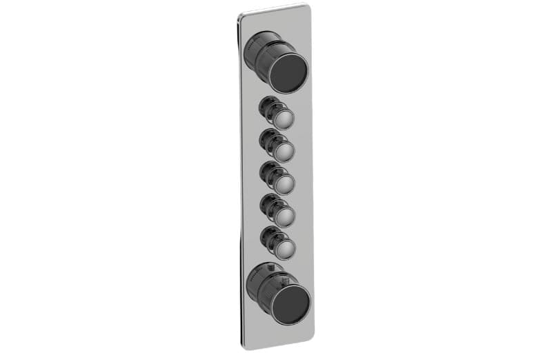 Graff RIVA – Trim Εντοιχισμού Ντους – Traditional 5-button Split Knob Fluted Knurl Vertical (E-18015VAF-T)
