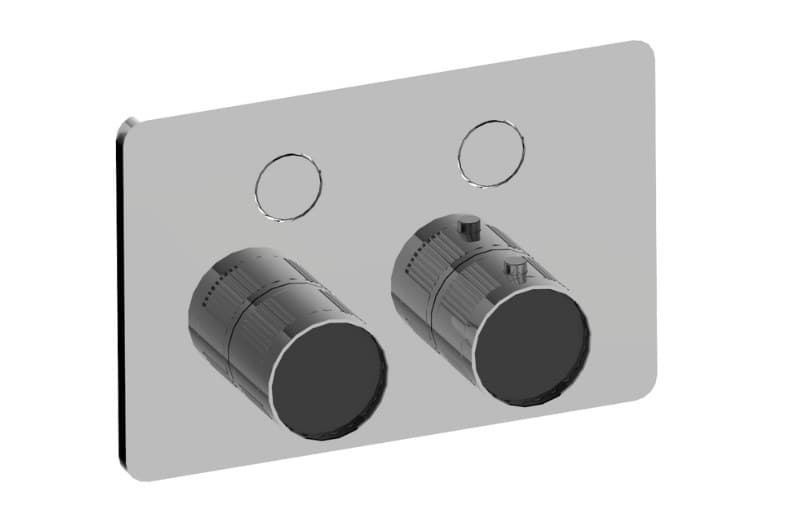 Graff RIVA – Trim Εντοιχισμού Ντους – Contemporary 2-button Fluted Knurl Compact (E-18022CCF-T)