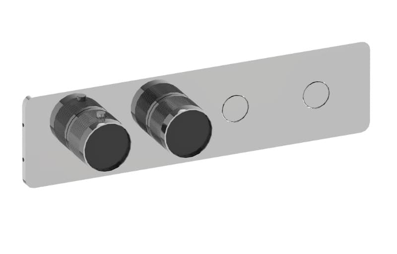 Graff RIVA – Trim Εντοιχισμού Ντους – Contemporary 2-button Paired Knob Diamond Knurl Horizontal (E-18022HBD-T)