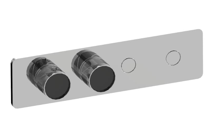 Graff RIVA – Trim Εντοιχισμού Ντους – Contemporary 2-button Paired Knob Oblique Knurl Horizontal (E-18022HBQ-T)