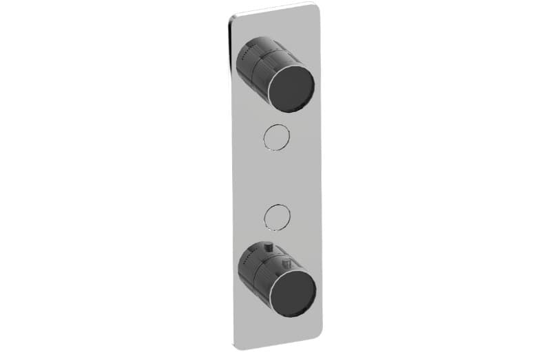 Graff RIVA – Trim Εντοιχισμού Ντους – Contemporary 2-button Split Knob Fluted Knurl Vertical (E-18022VAF-T)