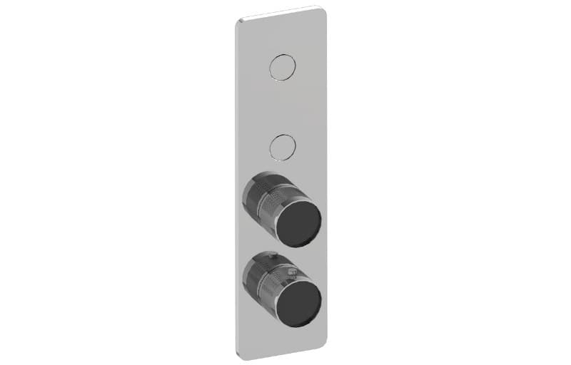 Graff RIVA – Trim Εντοιχισμού Ντους – Contemporary 2-button Paired Knob Diamond Knurl Vertical (E-18022VBD-T)