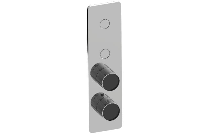 Graff RIVA – Trim Εντοιχισμού Ντους – Contemporary 2-button Paired Knob Fluted Knurl Vertical (E-18022VBF-T)