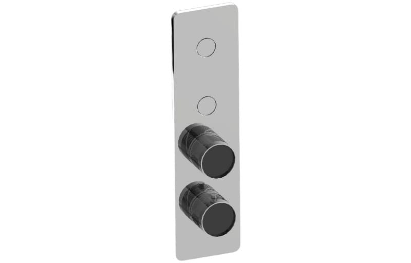 Graff RIVA – Trim Εντοιχισμού Ντους – Contemporary 2-button Paired Knob Oblique Knurl Vertical (E-18022VBQ-T)