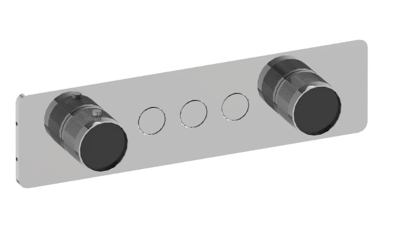 Graff RIVA – Trim Εντοιχισμού Ντους – Contemporary 3-button Split Knob Diamond Knurl Horizontal (E-18023HAD-T)
