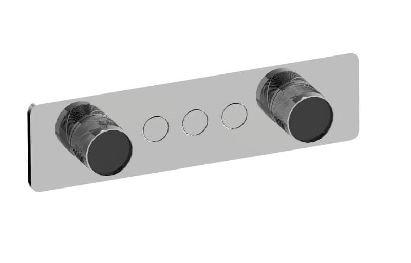 Graff RIVA – Trim Εντοιχισμού Ντους – Contemporary 3-button Split Knob Oblique Knurl Horizontal (E-18023HAQ-T)