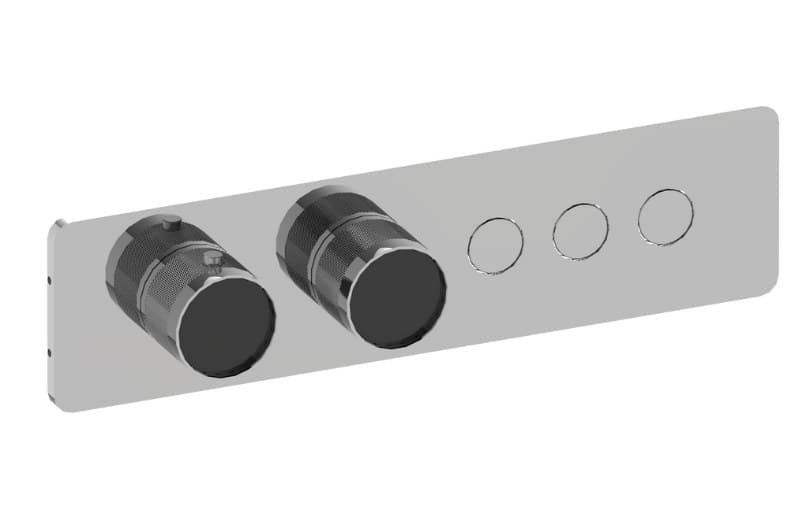 Graff RIVA – Trim Εντοιχισμού Ντους – Contemporary 3-button Paired Knob Diamond Knurl Horizontal (E-18023HBD-T)