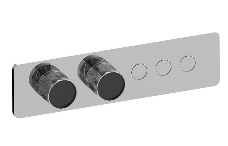 Graff RIVA – Trim Εντοιχισμού Ντους – Contemporary 3-button Paired Knob Oblique Knurl Horizontal (E-18023HBQ-T)