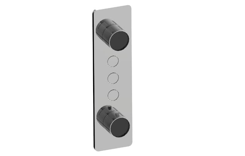 Graff RIVA – Trim Εντοιχισμού Ντους – Contemporary 3-button Split Knob Fluted Knurl Vertical (E-18023VAF-T)