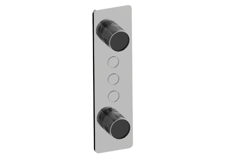Graff RIVA – Trim Εντοιχισμού Ντους – Contemporary 3-button Split Knob Oblique Knurl Vertical (E-18023VAQ-T)