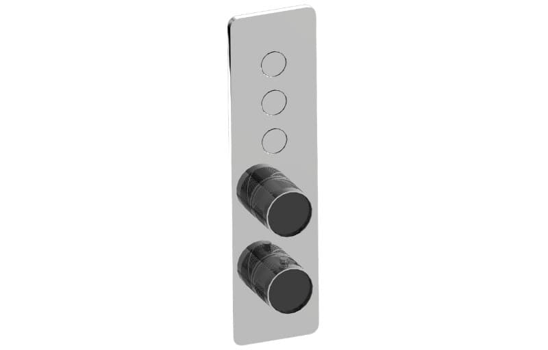 Graff RIVA – Trim Εντοιχισμού Ντους – Contemporary 3-button Paired Knob Oblique Knurl Vertical (E-18023VBQ-T)