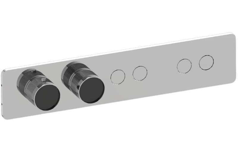 Graff RIVA – Trim Εντοιχισμού Ντους – Contemporary 4-button Paired Knob Diamond Knurl Horizontal (E-18024HBD-T)
