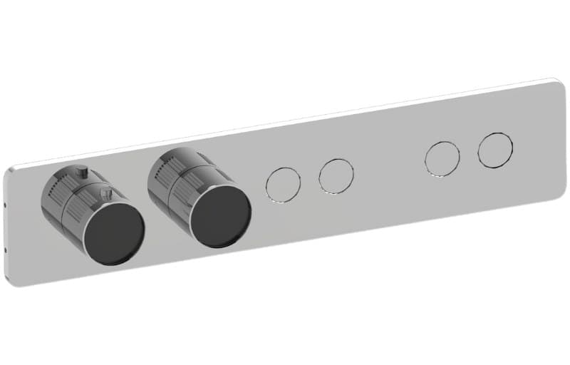 Graff RIVA – Trim Εντοιχισμού Ντους – Contemporary 4-button Paired Knob Fluted Knurl Horizontal (E-18024HBF-T)