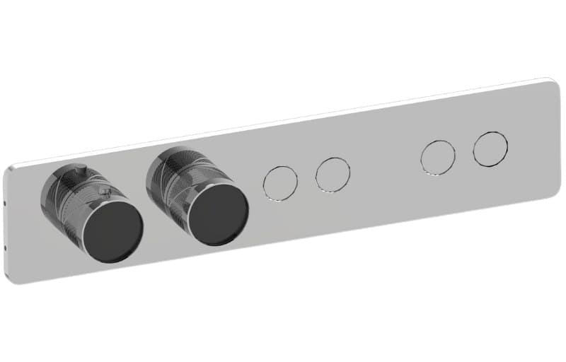 Graff RIVA – Trim Εντοιχισμού Ντους – Contemporary 4-button Paired Knob Oblique Knurl Horizontal (E-18024HBQ-T)
