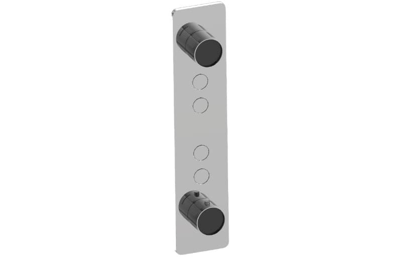 Graff RIVA – Trim Εντοιχισμού Ντους – Contemporary 4-button Split Knob Fluted Knurl Vertical (E-18024VAF-T)