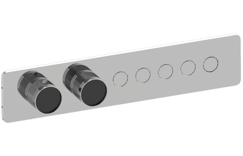 Graff RIVA – Trim Εντοιχισμού Ντους – Contemporary 5-button Paired Knob Diamond Knurl Horizontal (E-18025HBD-T)