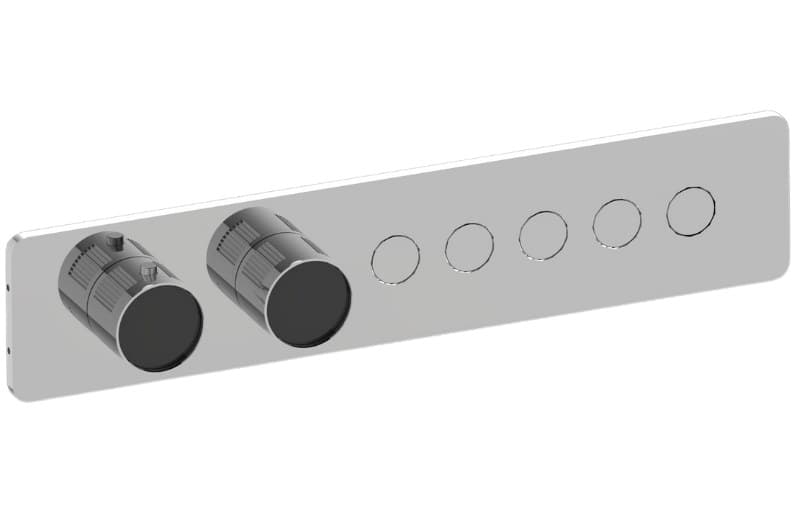 Graff RIVA – Trim Εντοιχισμού Ντους – Contemporary 5-button Paired Knob Fluted Knurl Horizontal (E-18025HBF-T)