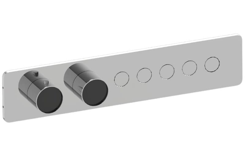 Graff RIVA – Trim Εντοιχισμού Ντους – Contemporary 5-button Paired Knob Horizontal (E-18025HBP-T)