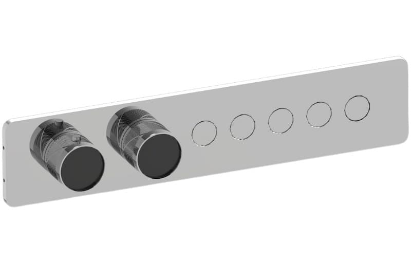Graff RIVA – Trim Εντοιχισμού Ντους – Contemporary 5-button Paired Knob Oblique Knurl Horizontal (E-18025HBQ-T)