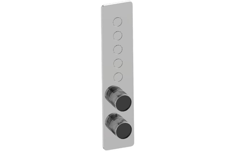 Graff RIVA – Trim Εντοιχισμού Ντους – Contemporary 5-button Paired Knob Oblique Knurl Vertical (E-18025VBQ-T)